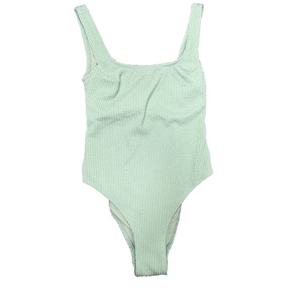 H&M Women’s Bathing Suit Size Xsmall One Piece Light Green Swimming Preloved - Picture 1 of 8